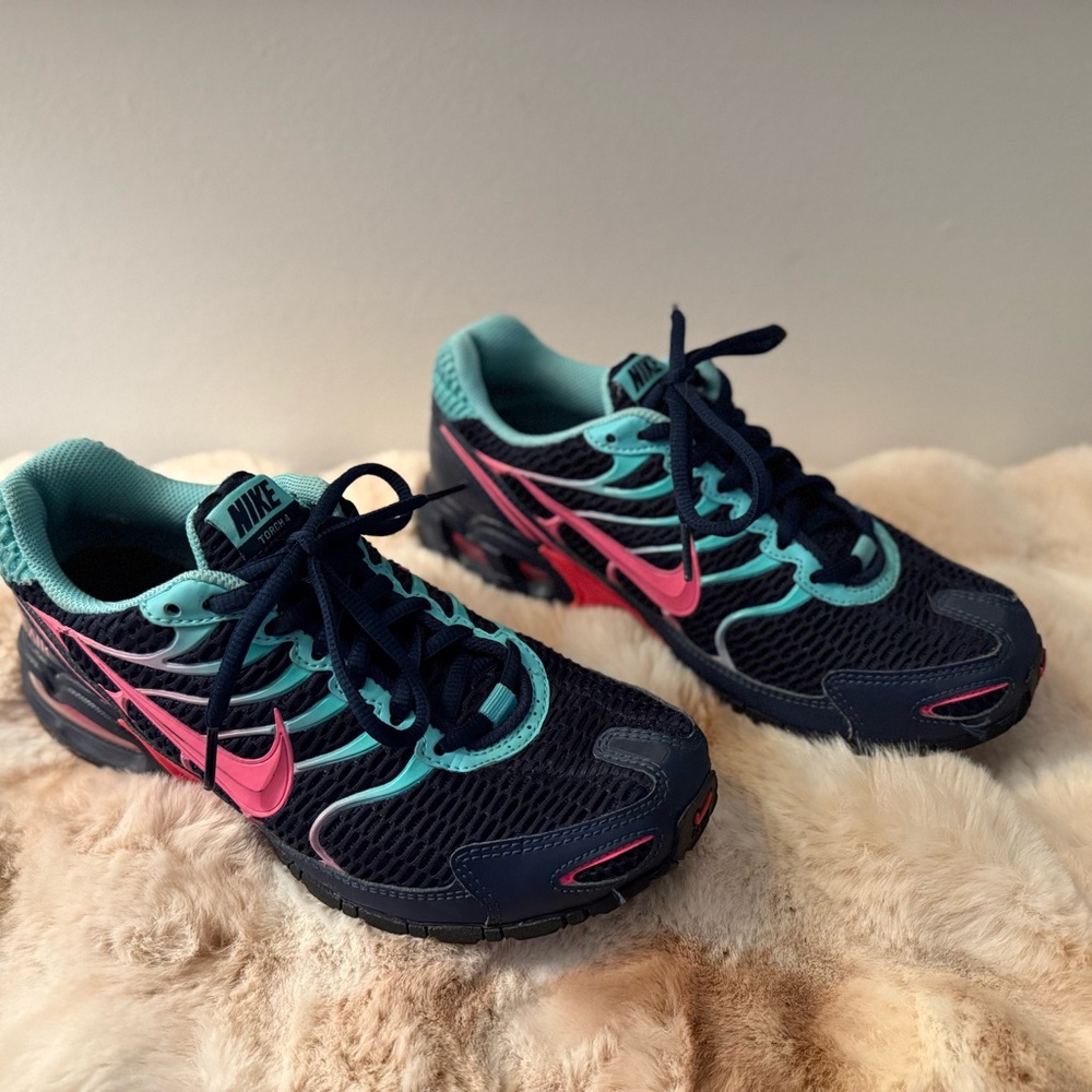 Nike Women's Sneakers - Black, Pink, and Teal
